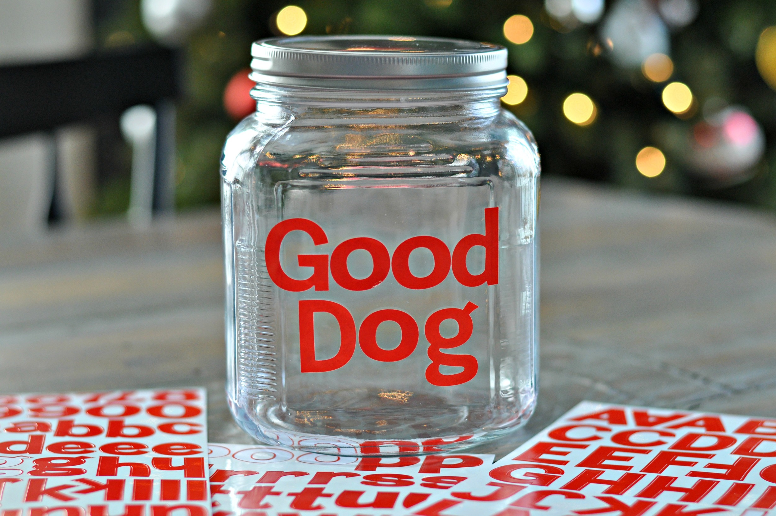 Cute dog treat jars sales